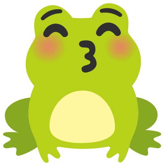 frog kissing closed eyes