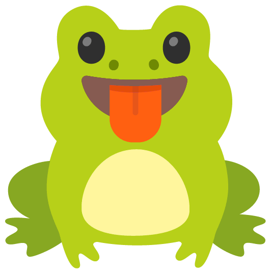 frog stuck out tongue