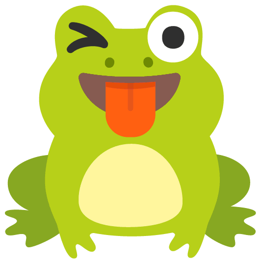 frog stuck out tongue winking eye