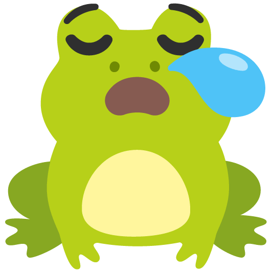 frog sleepy