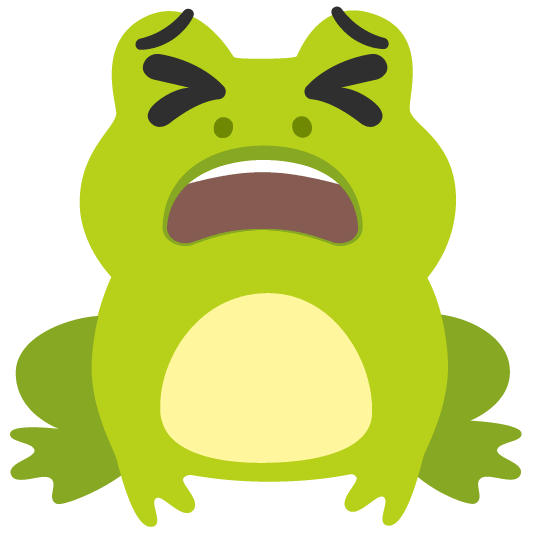 frog tired face