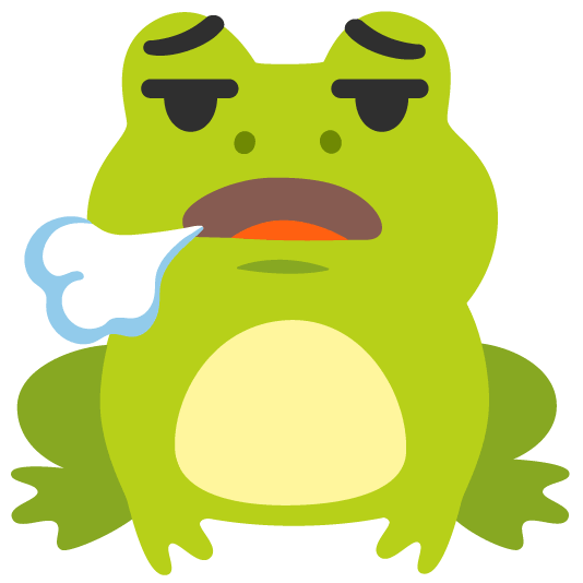 frog face exhaling