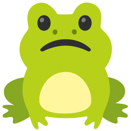 frog slightly frowning face
