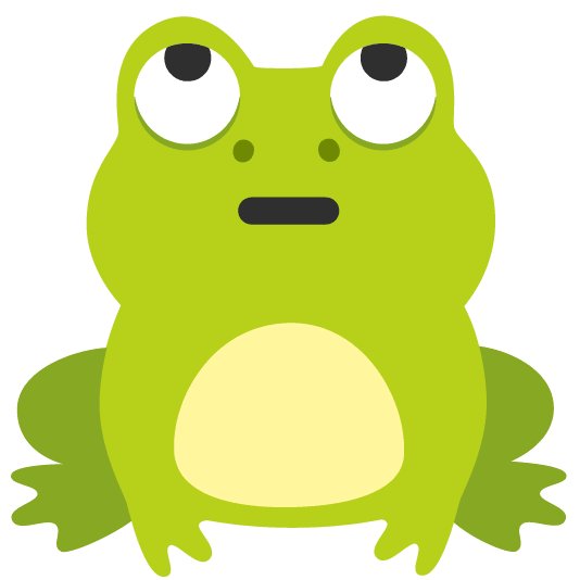 frog face with rolling eyes