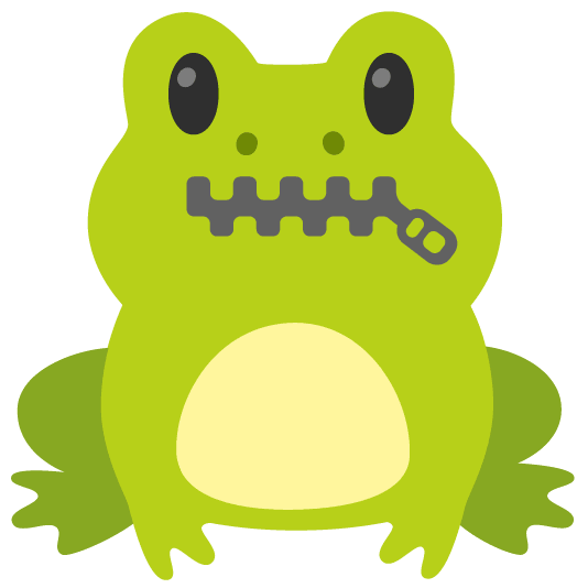 frog zipper mouth face