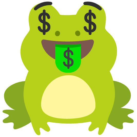 frog money mouth face