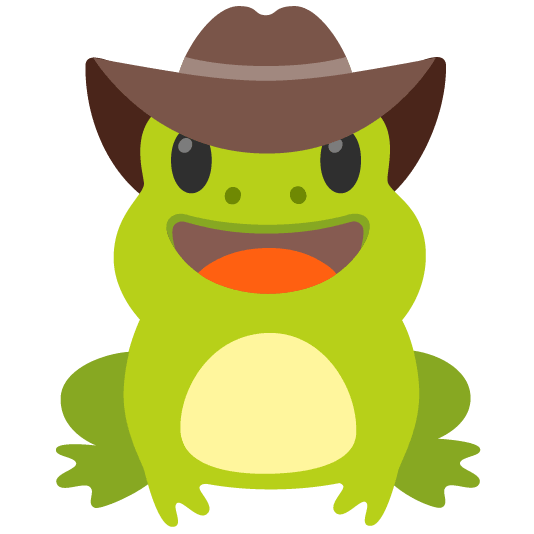 frog face with cowboy hat