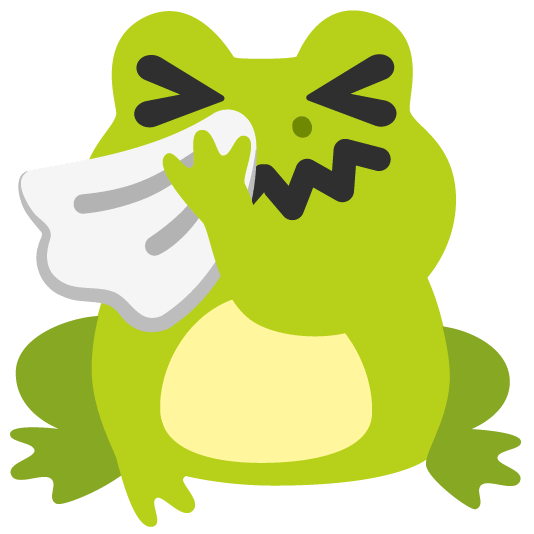 frog sneezing face