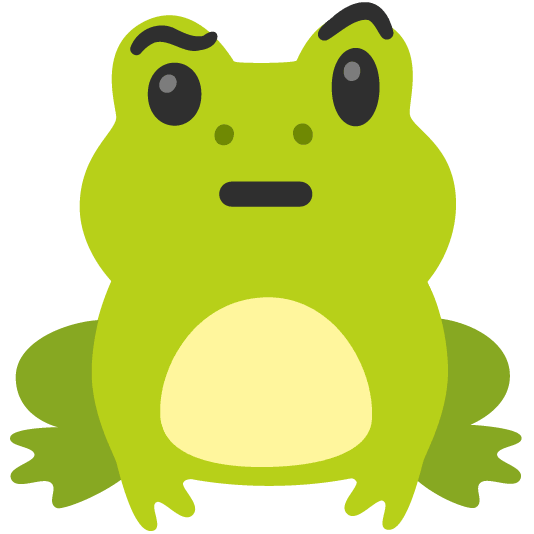 frog face with raised eyebrow