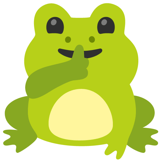 frog shushing face