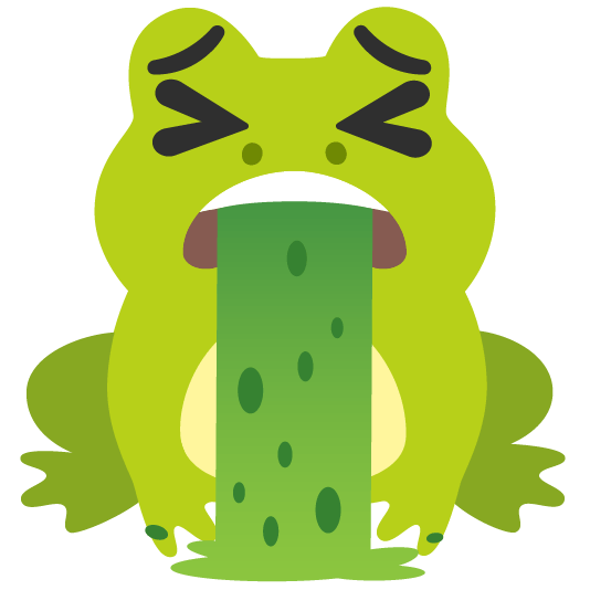 frog face vomiting