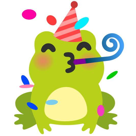 frog partying face