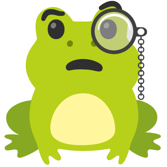 frog face with monocle