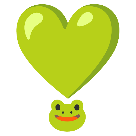 frog heavy heart exclamation mark ornament