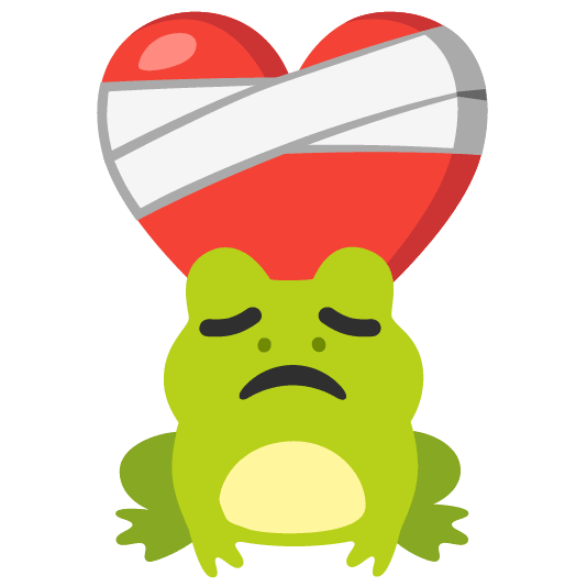 frog mending heart