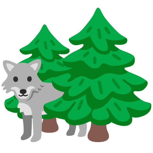 wolf evergreen tree