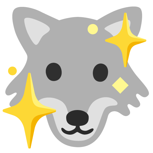 wolf sparkling heart