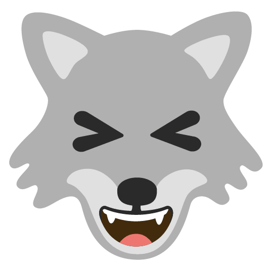 wolf laughing