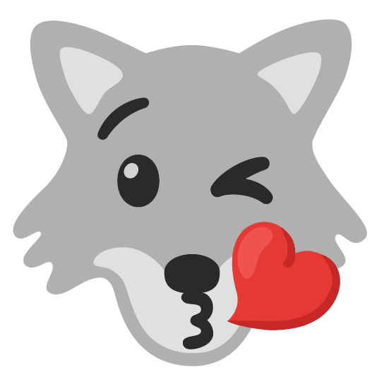 wolf kissing heart