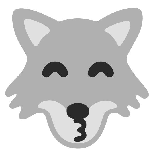 wolf kissing smiling eyes