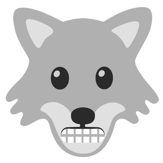 wolf grimacing