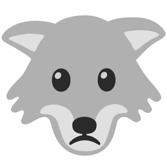 wolf slightly frowning face