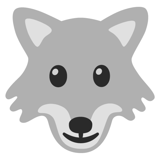 wolf slightly smiling face