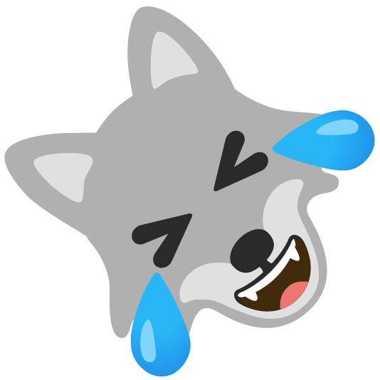 wolf rolling on the floor laughing