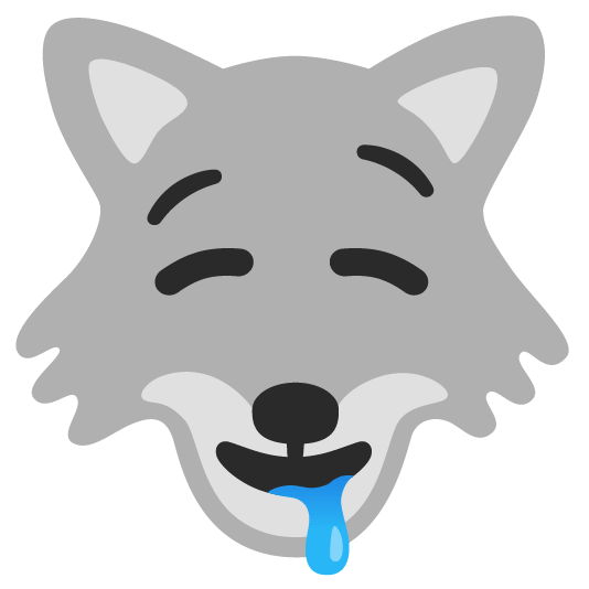 wolf drooling face