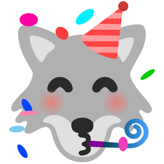 wolf partying face