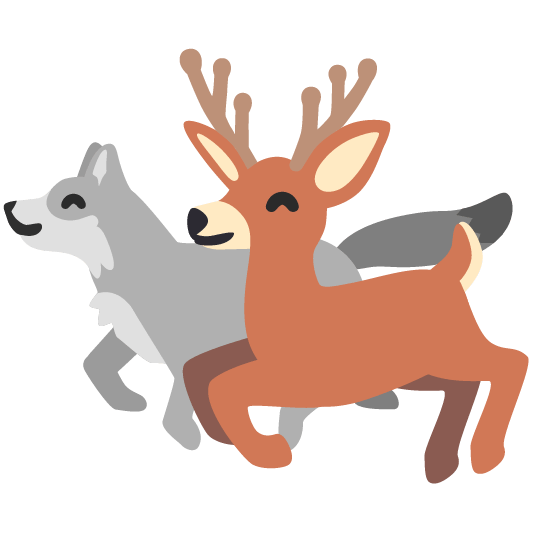 wolf deer