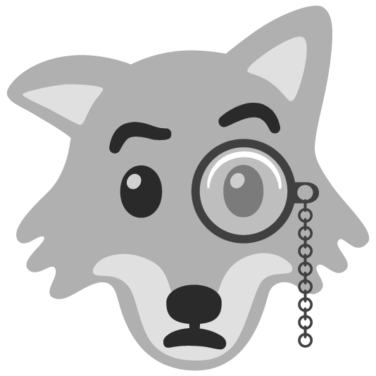 wolf face with monocle
