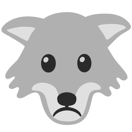 wolf white frowning face