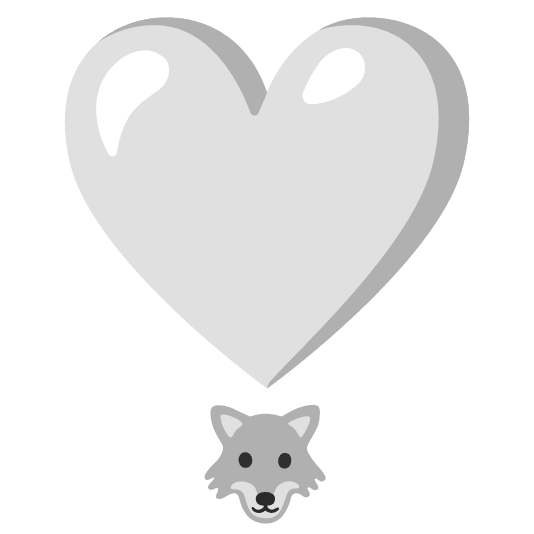 wolf heavy heart exclamation mark ornament