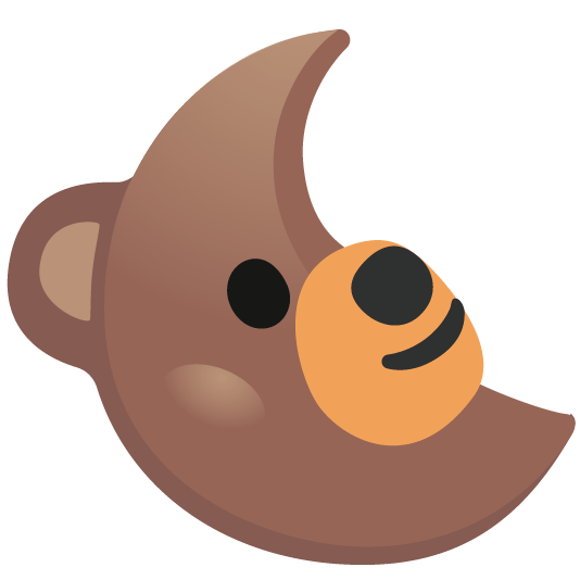 bear last quarter moon with face