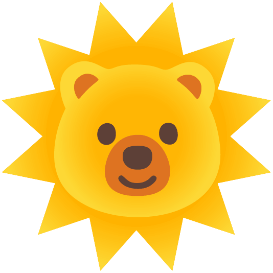 bear sun with face