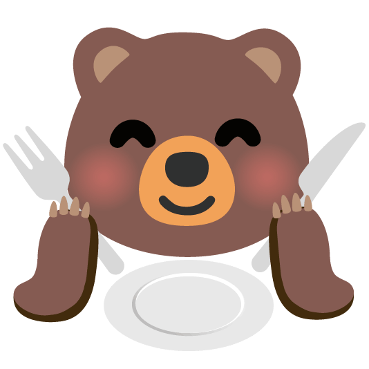 bear knife fork plate