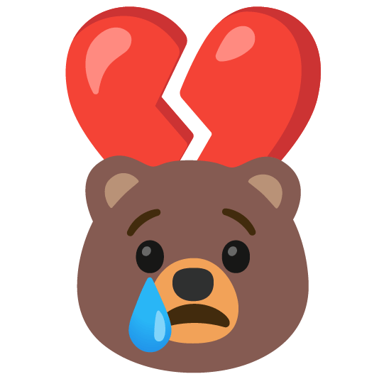 bear broken heart