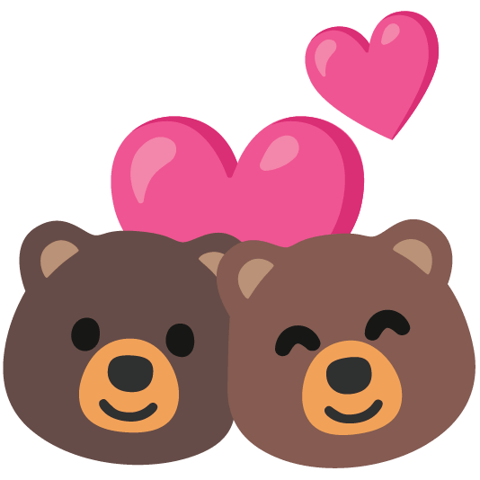bear revolving hearts