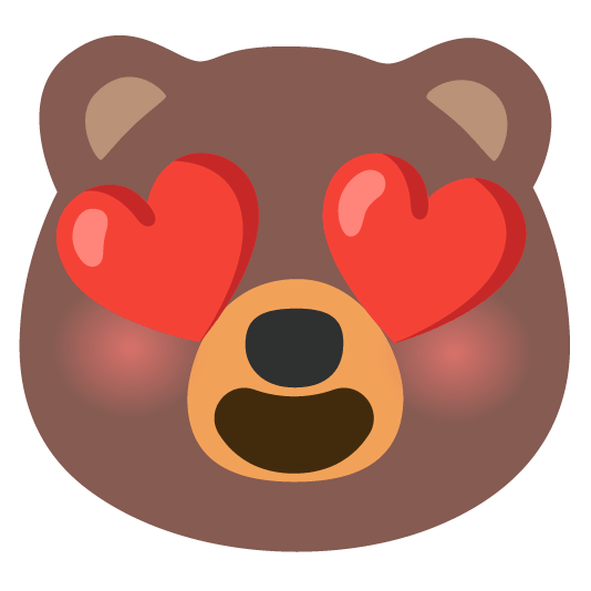 bear heart eyes