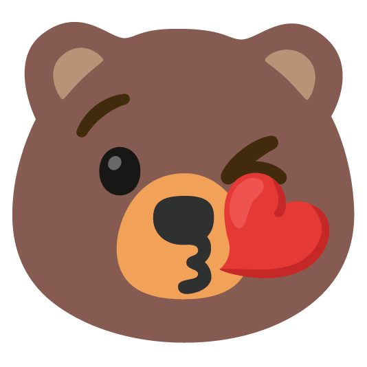 bear kissing heart