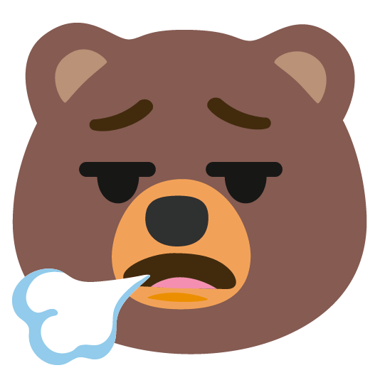 bear face exhaling