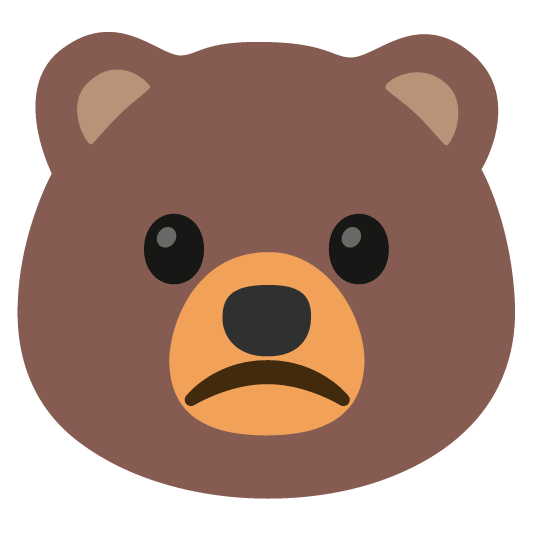 bear slightly frowning face