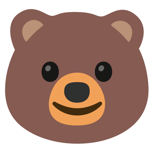 bear slightly smiling face