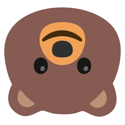 bear upside down face
