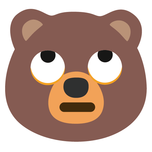 bear face with rolling eyes