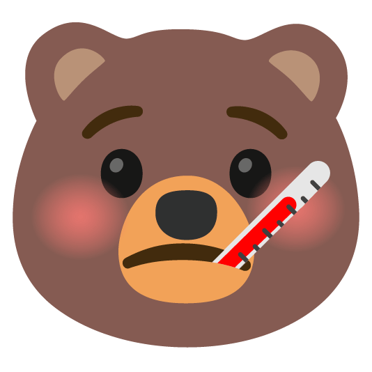 bear face with thermometer