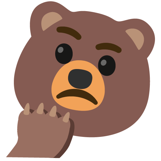bear thinking face