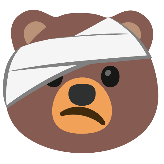 bear face with head bandage