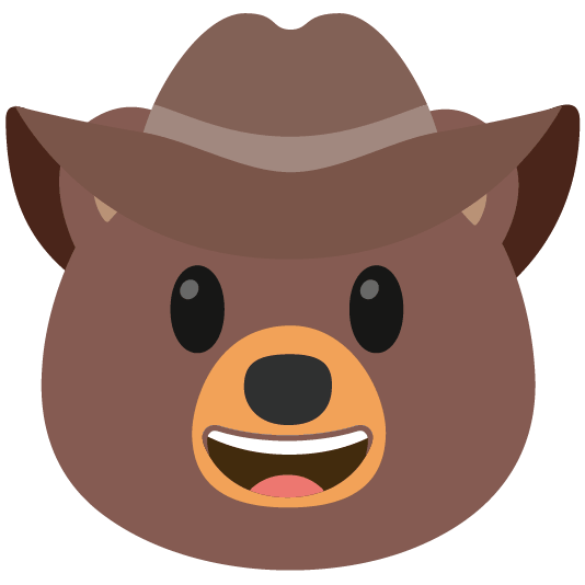 bear face with cowboy hat